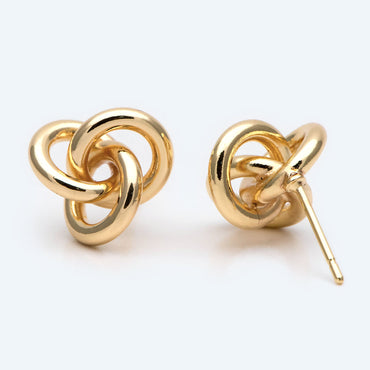 4pcs Gold/ Silver Knot Earrings, Minimalist Earrings, Flower Earrings (GB-2260-A)