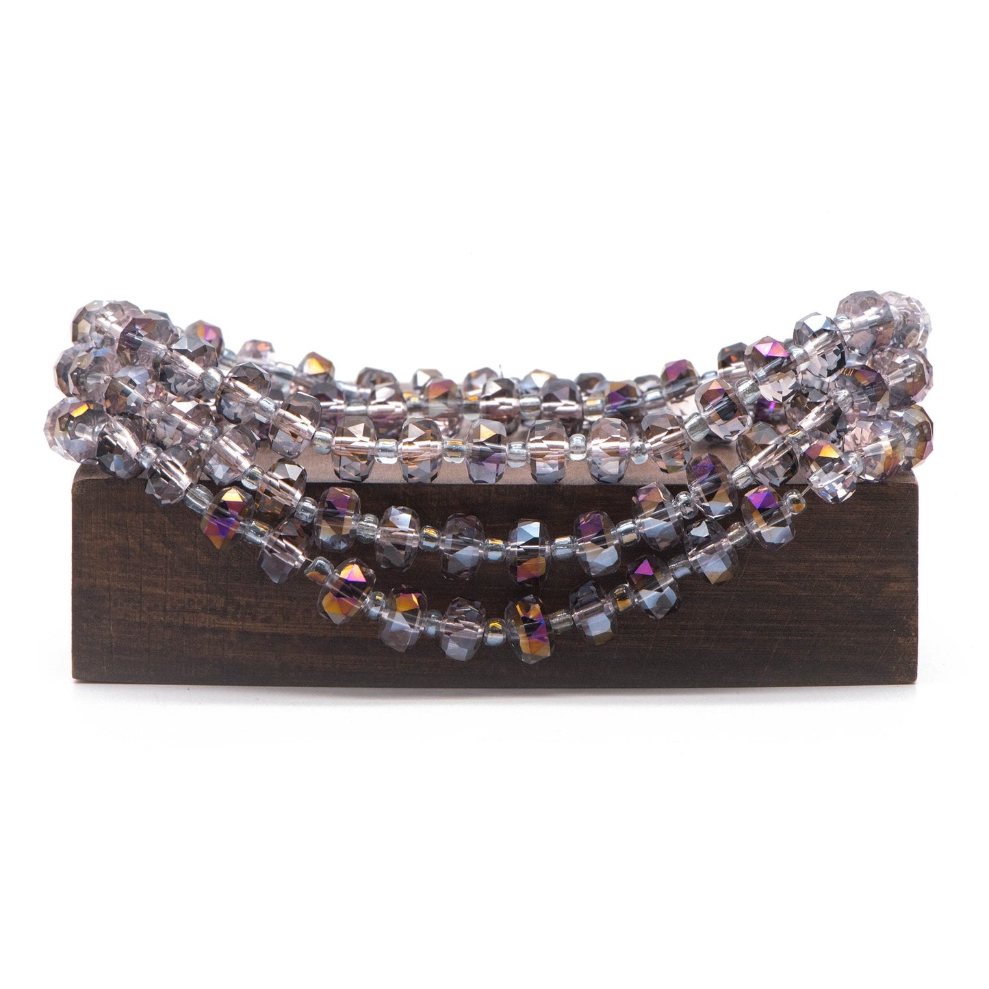 Faceted Crystal Rondelle Beads 8x5mm, Sparkly Glass Spacer Beads 5 Colors -(TS-88)/ 95 beads