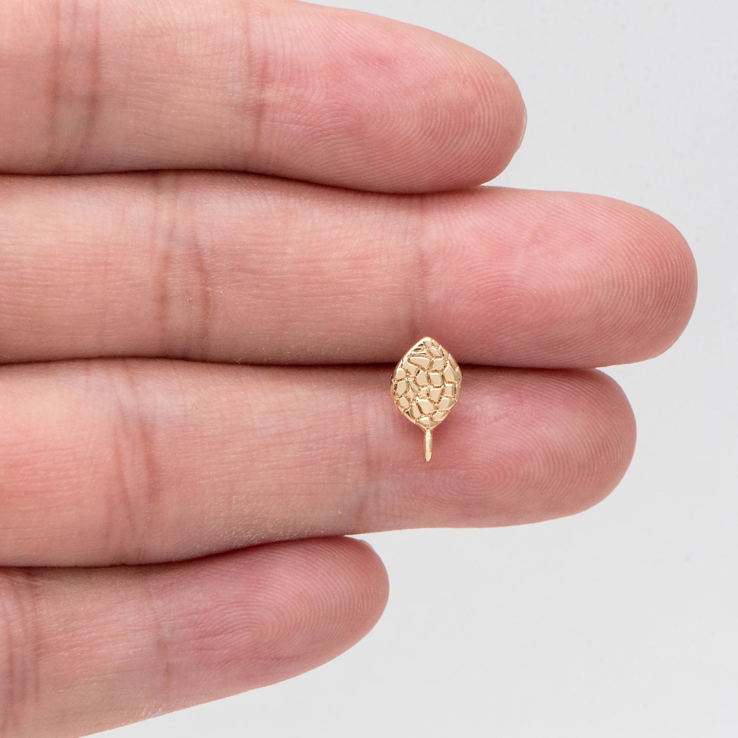 10pcs Rustic Ear Posts, 18K Gold plated Brass Stud Earrings, Jewelry Making Supplies Wholesale (GB-2324)