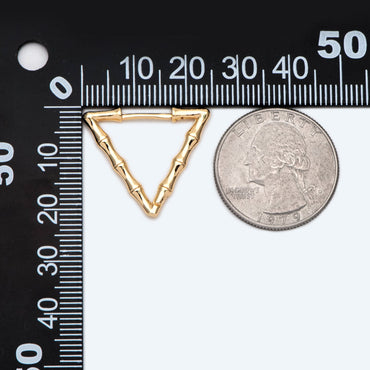 4pcs Gold Triangle Earrings 25mm, Geometric Leverback Earring Components (GB-2334)