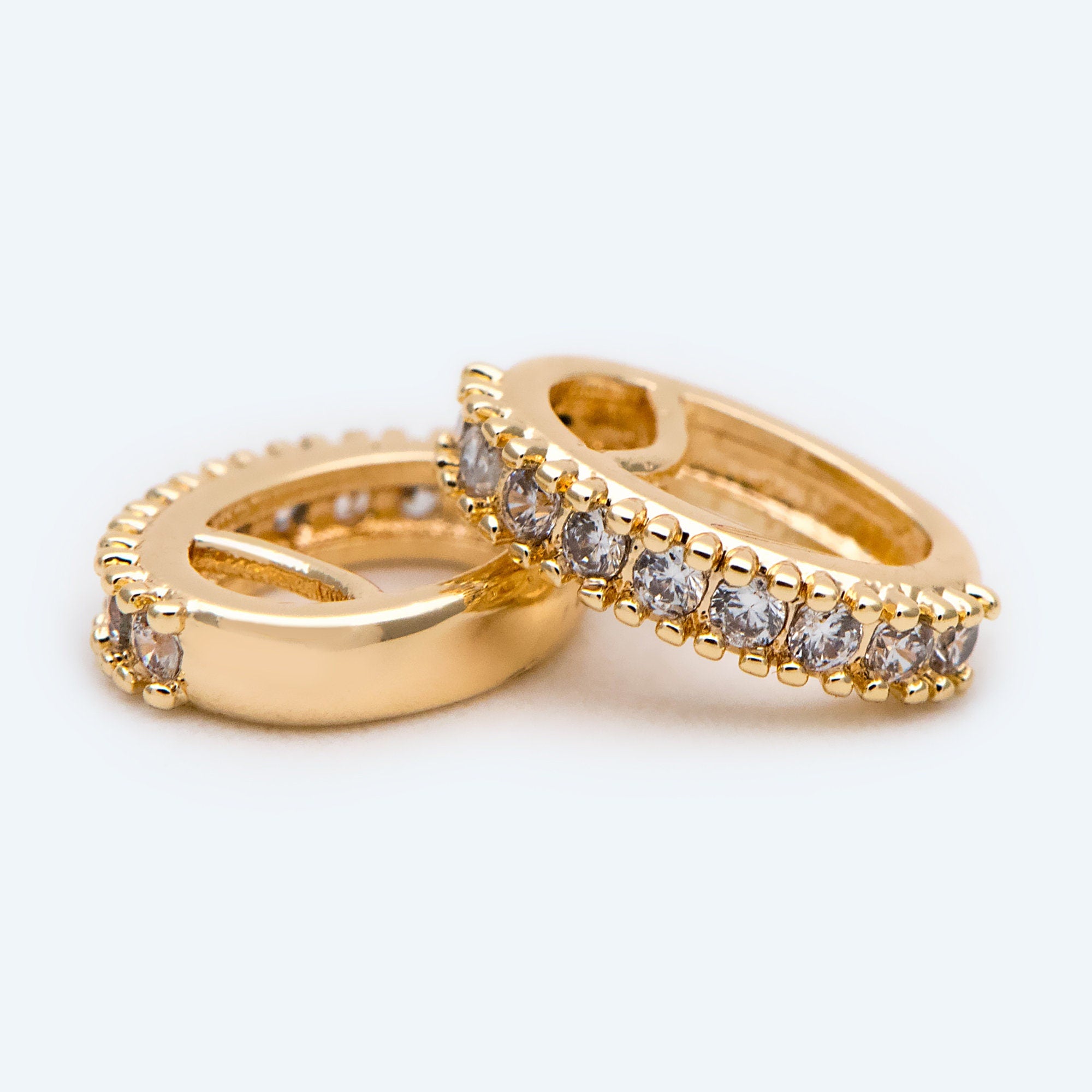10pcs CZ Pave Gold Pendant Bail, Necklace Bail Connectors, Charm Bails Jewelry Findings (GB-1468-G)