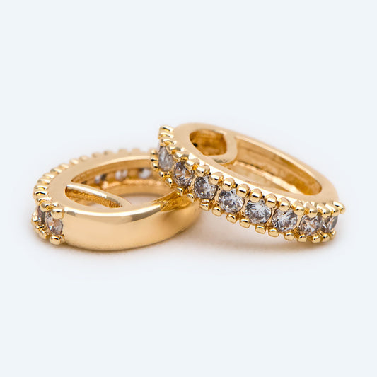 10pcs CZ Pave Gold Pendant Bail, Necklace Bail Connectors, Charm Bails Jewelry Findings (GB-1468-G)