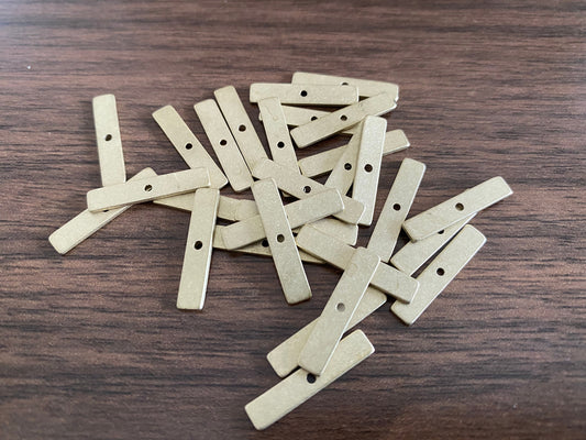 16pcs Raw Brass Rectangle Link Pendants, Geometric Bar Charms 20x4mm (RB-128)