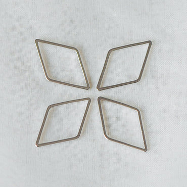 10pcs Rhombus Link Charms 16x9mm, Gold/ Silver tone Geometric Hoops, Rhombus Connector Pendants (GB-2258)