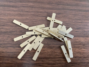 16pcs Raw Brass Rectangle Link Pendants, Geometric Bar Charms 20x4mm (RB-128)