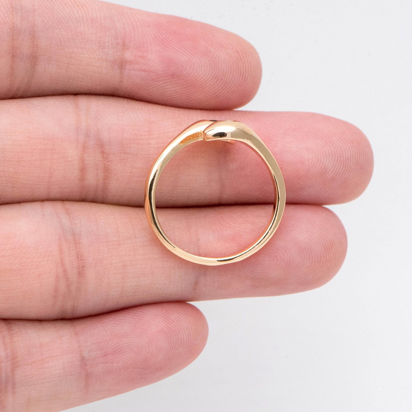 4pcs CZ Pave Gold Snake Adjustable Ring, Ring Findings (#GB-2467)