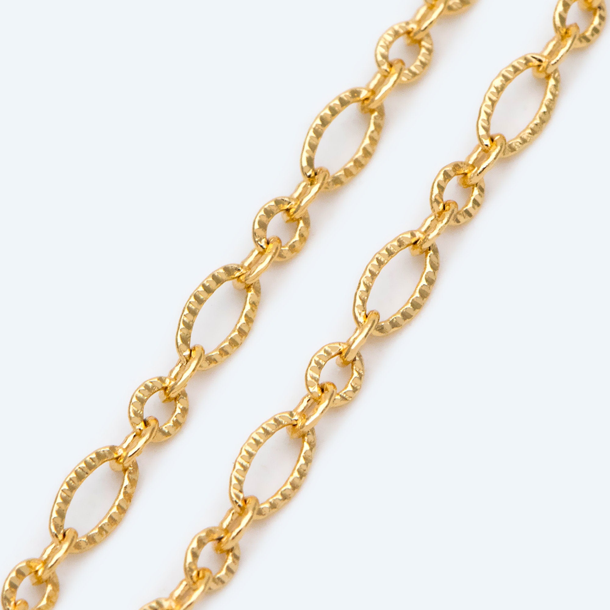 Gold plated Brass Oval Chains 2.7mm, DIY Necklace Findings Wholesale (#LK-487)/ 1 Meter=3.3 ft