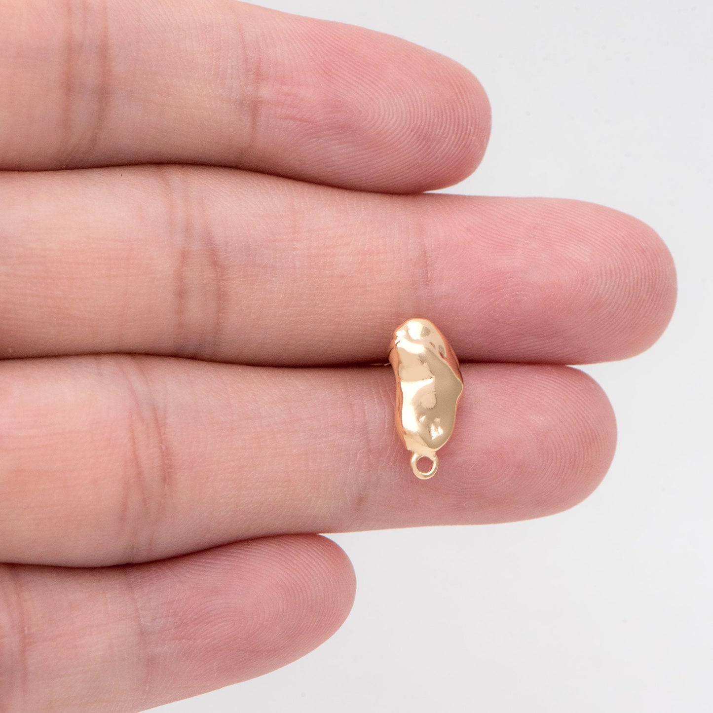 10pcs Gold Hammered Irregular Ear Posts, 18K Gold plated Brass, Geometric Stud Earring Components (GB-2541)