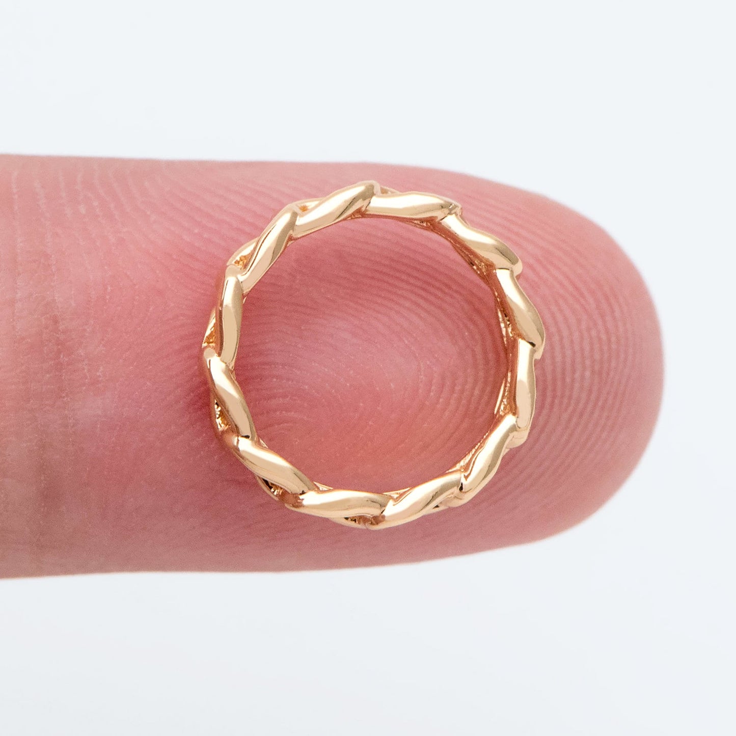 10pcs Gold Ring Charm 12mm, 18K Gold plated Brass, Chain Hoop Charm (GB-2557)