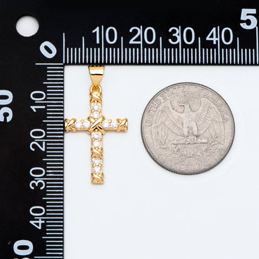 4pcs Cubic Cross Pendant, CZ Pendant, Jesus Pendant, Earrings pendant, Bracelet Charm, Necklace Pendant (GB-2288-J)