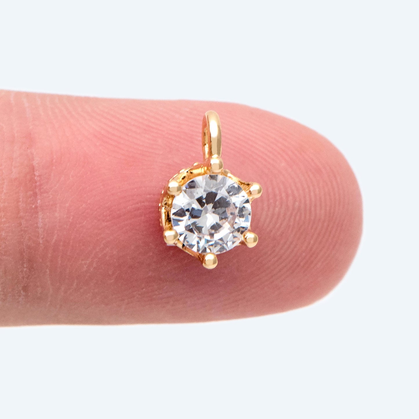 10pcs Gold Crown Charms with CZ Diamond, Jewelry Wholesale, Diy Material, Jewelry Supplies (GB-2591)