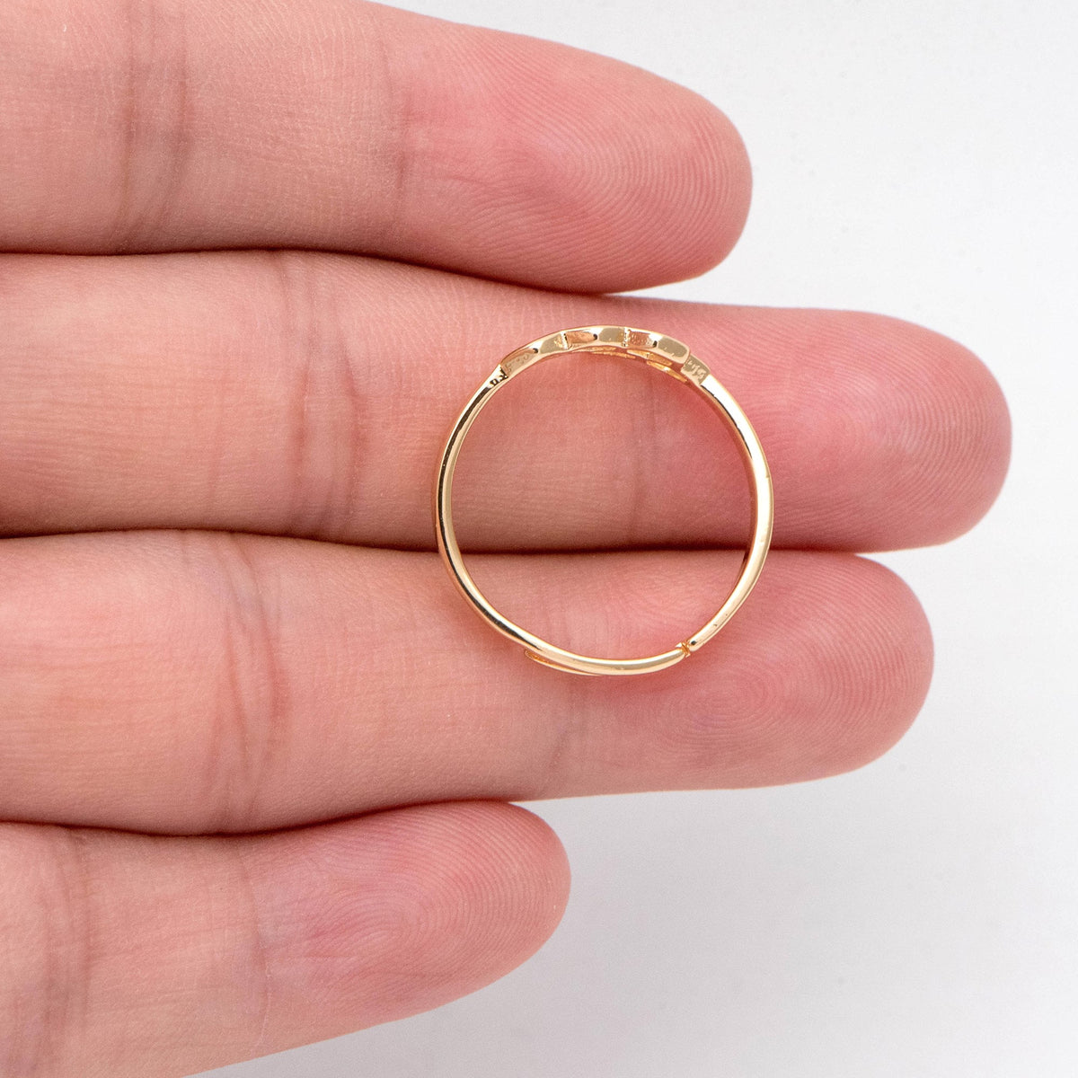 4pcs Adjustable 18K Gold Plated Honeycomb Finger Rings (JZ-020-B)