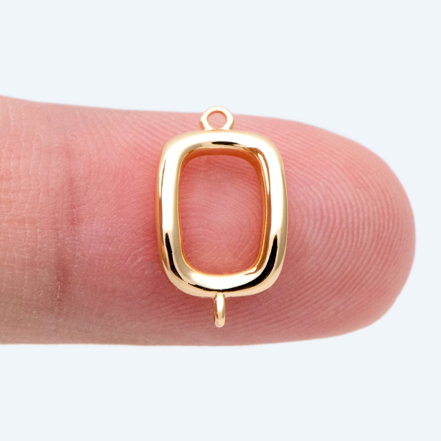 10pcs Gold Rectangle Link Charms, Real Gold plated Brass Geometric Connector Pendants (GB-2611)