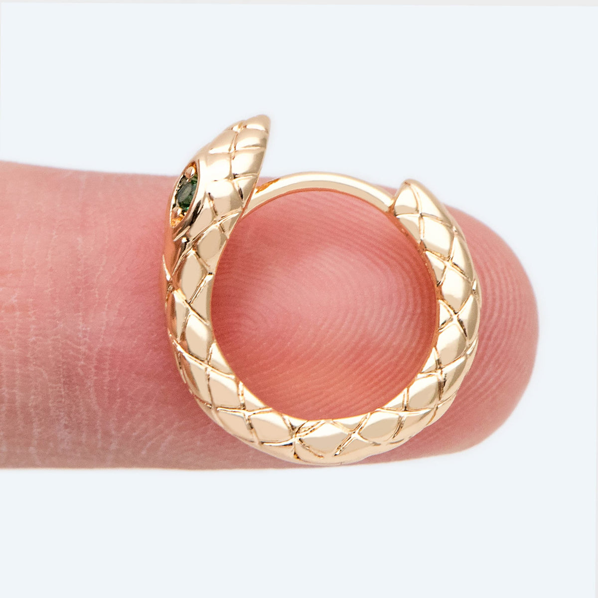 4pcs Snake Hoop Earrings, Gold Huggie Earrings 16mm, Snake Huggie Hoops (GB-2629)