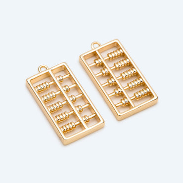 4pcs Gold Abacus Charm Pendant, Jewelry Making, Diy Material, Jewelry Supplies (GB-2684)
