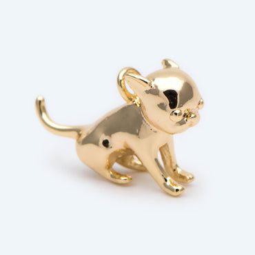 10pcs Gold 3D Dog Charm, Jewelry Making, Diy Material, Jewelry Supplies (GB-2668-B)