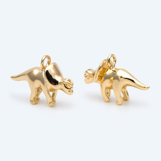 10pcs Gold/ Silver Tiny Dinosaur Charm, Jewelry Making, Diy Material, Jewelry Supplies (GB-2650-C)