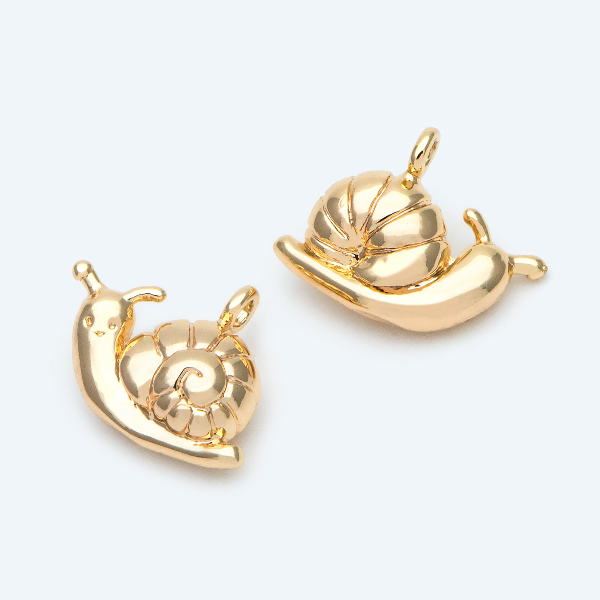 10pcs Gold snail Charm, Earring Findings, Jewelry Making, Diy Material, Jewelry Supplies(GB-2647)