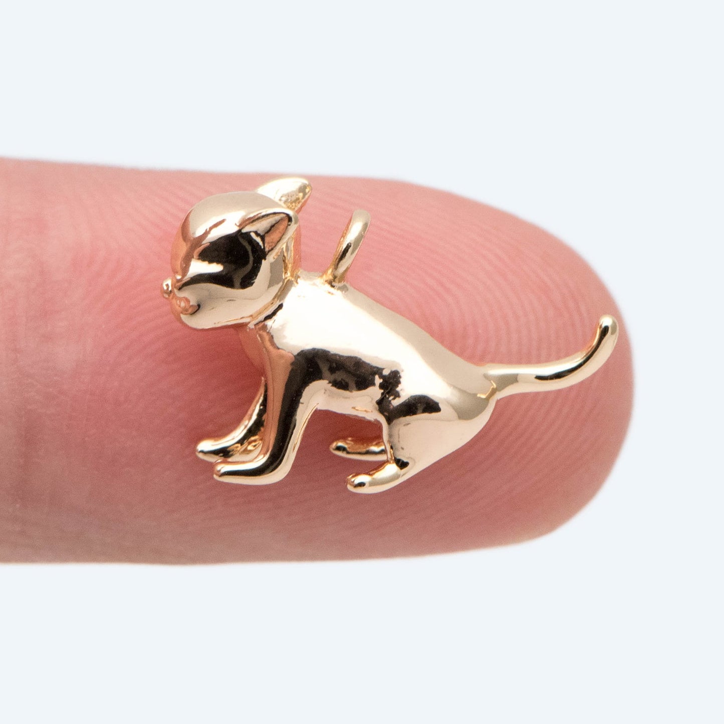 10pcs Gold 3D Dog Charm, Jewelry Making, Diy Material, Jewelry Supplies (GB-2668-B)