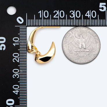 4pcs Gold Twist Ear Posts, Gold plated Brass, Geometric Stud Earrings (GB-2686)