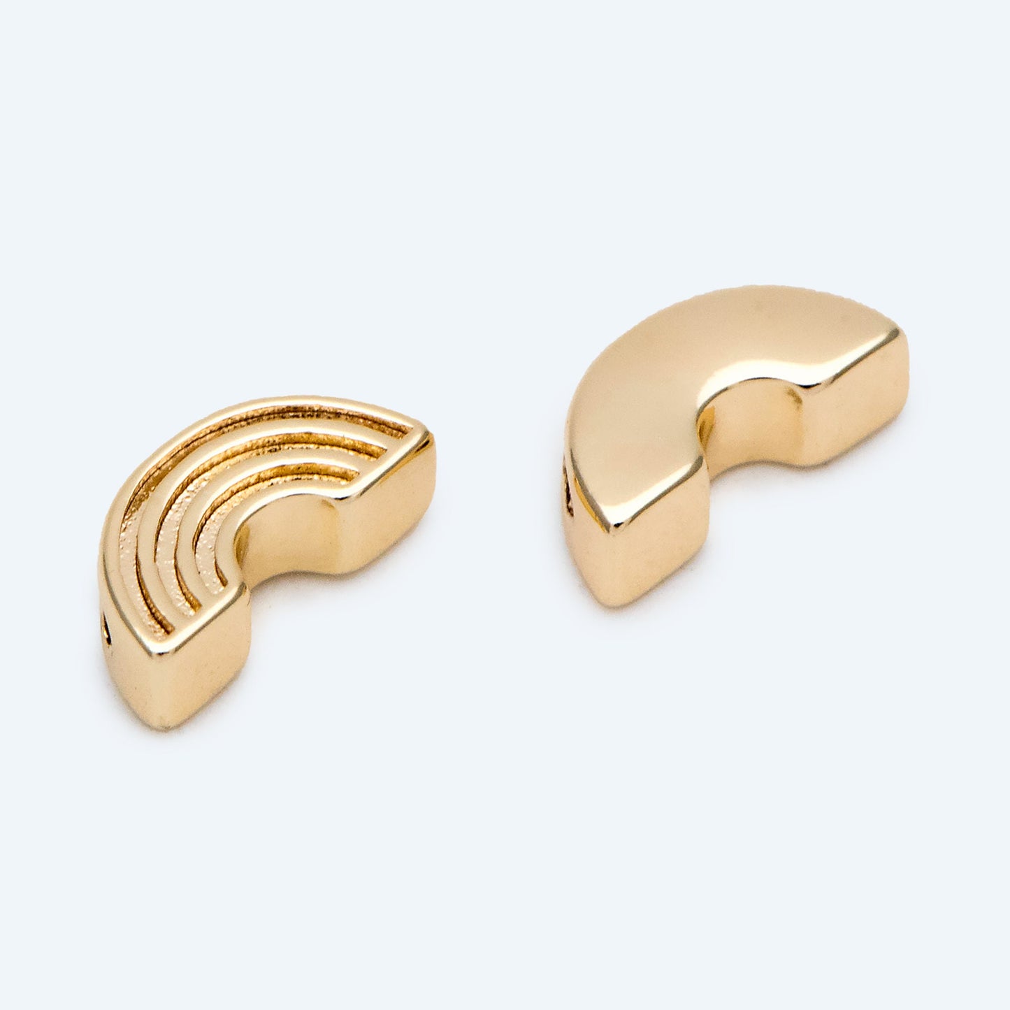 10pcs Gold Rainbow Beads, 18K Gold plated Brass Metal Beads, Spacer Beads (GB-2964-B)