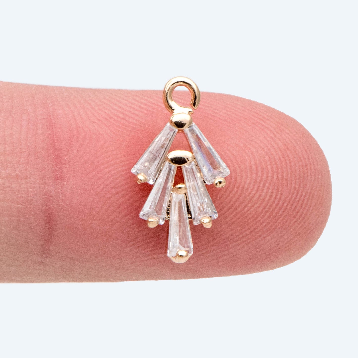 4pcs CZ Pave Gold Leaves charm, bracelet necklace pendant, Earring charm, Jewelry Making, Jewelry Supplies (GB-853-E)