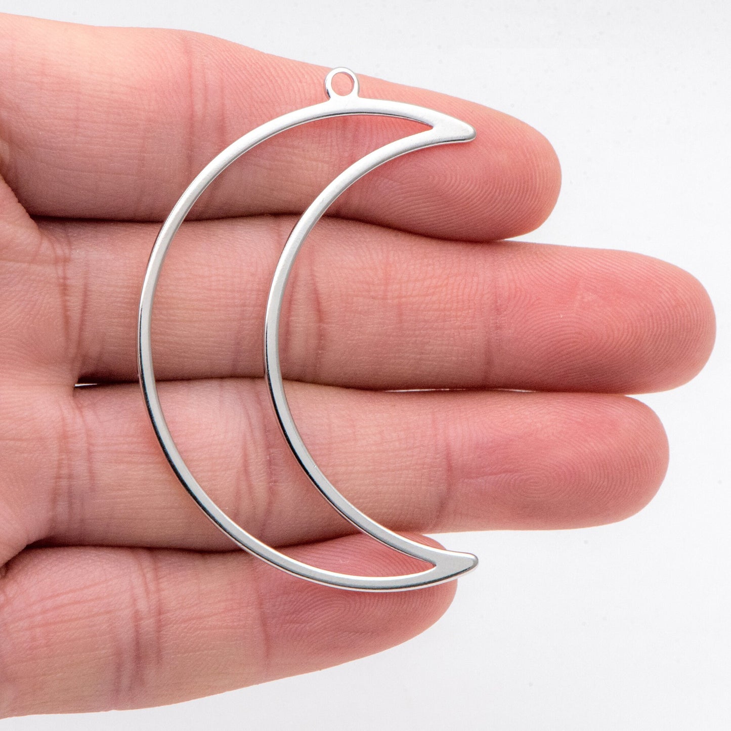 10pcs Crescent Moon Pendants, Gold/ Silver/ Rose Gold, 53mm Big Moon Charms, Abstract Outline Moon Pendants (GB-2755)