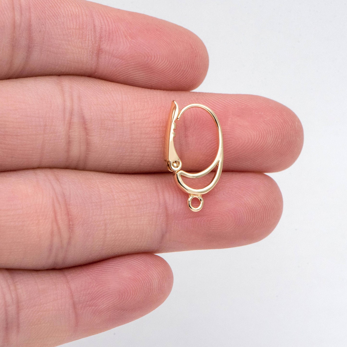 10pcs Gold Oval Leverback Earrings, Gold plated on Brass, Earring Hoop Components (GB-2761)