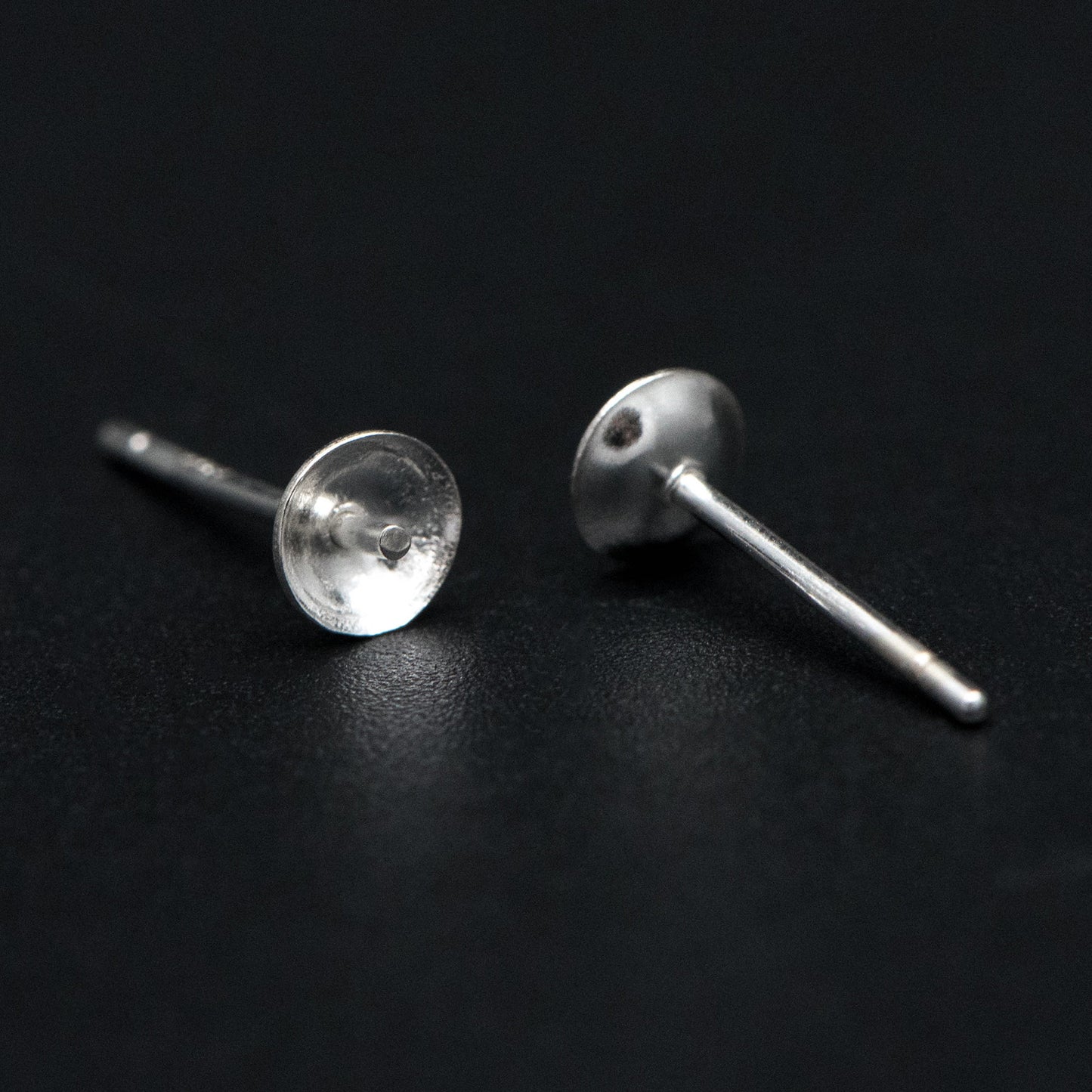 10pcs 925 Sterling Silver Stud Earrings, Ear Post with 4mm Cup, Peg Pearl Findings (CY-017)