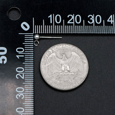 10pcs Sterling Silver Ear Post, .925 Silver Earring Post, 3mm Ball Post Earring, Ball Stud Earring With Loop (CY-018)