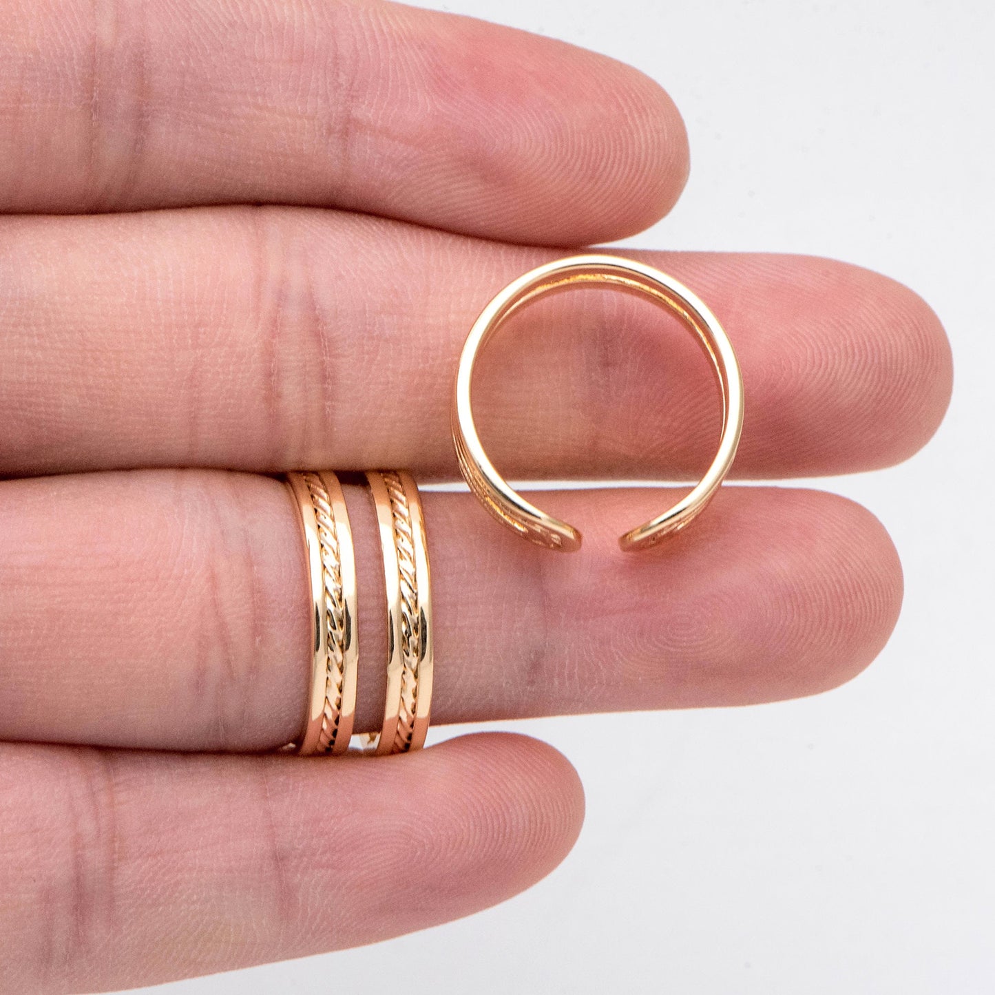 4pcs Gold Finger Ring, Everyday Ring, Modern Style Ring, Fashion Rings, Dainty Rings, Adjustable Ring (#JZ-027-D)