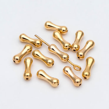 20pcs Gold plated Brass Bone Tube Spacer Beads, DIY Jewelry Making Supplies Wholesale (GB-2872)