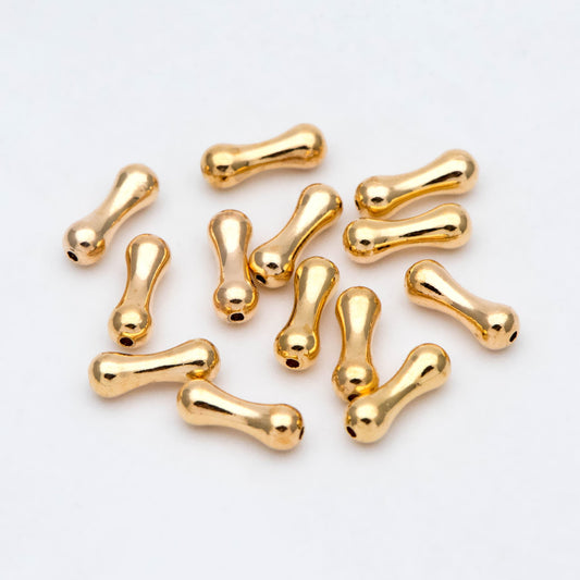 20pcs Gold plated Brass Bone Tube Spacer Beads, DIY Jewelry Making Supplies Wholesale (GB-2872)