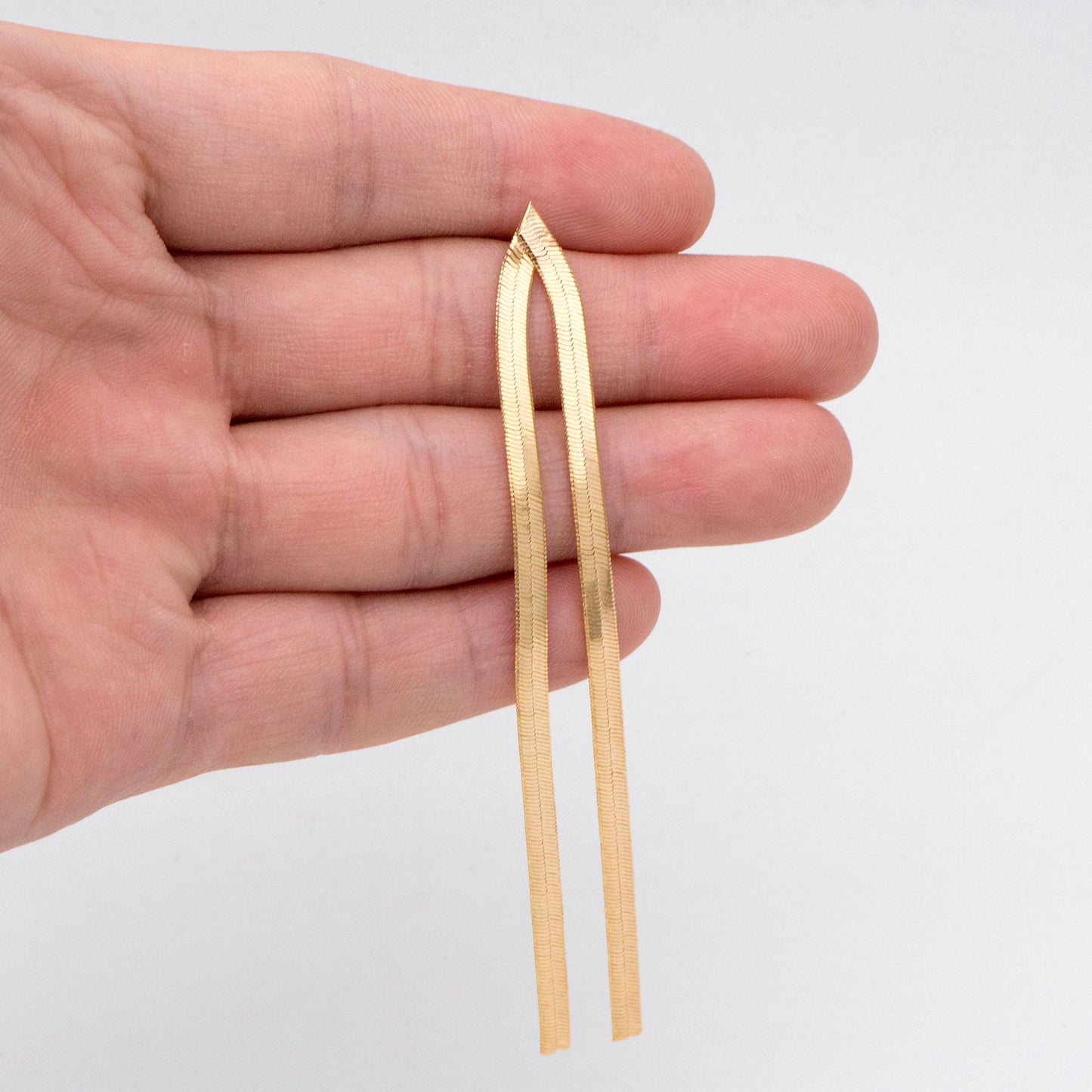 4pcs Gold/ Silver Snake Chain Earrings, Tassel Stud Earring, Dangling Earrings, Simple Long Earrings, Minimalist Earrings (GB-2809)