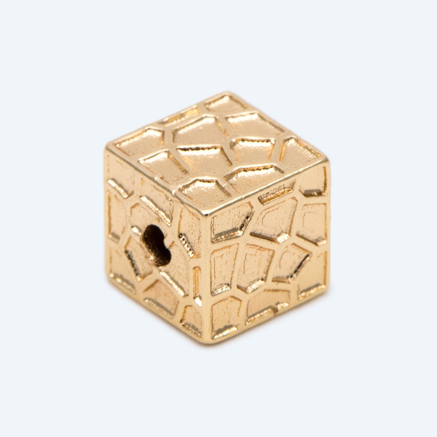 10pcs Gold Cube Spacers, 18K Gold plated Brass Square Beads, Jewelry Making, Diy Material, Jewelry Supplies (GB-2825)