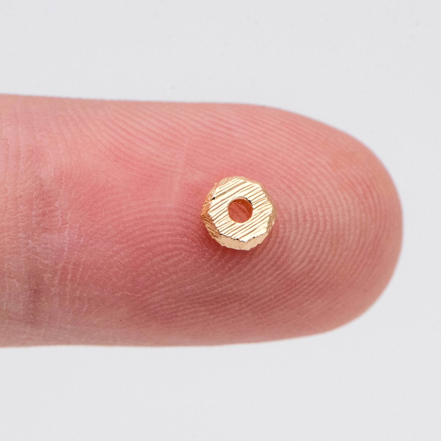 20pcs Gold Brushed Octagonal Spacer Beads 4.5mm, Jewelry Making Supplies Wholesale (GB-2918)