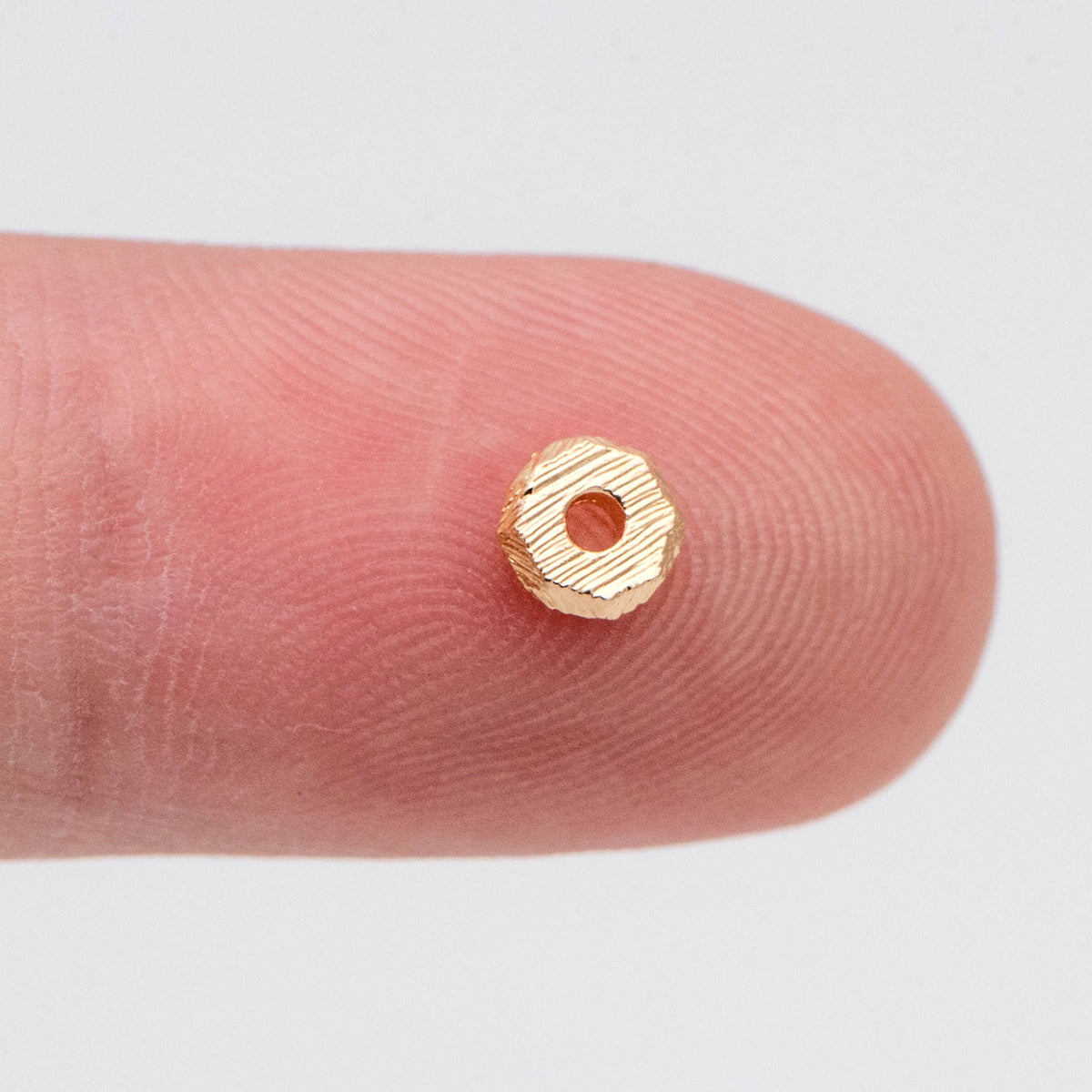 20pcs Gold Brushed Octagonal Spacer Beads 4.5mm, Jewelry Making Supplies Wholesale (GB-2918)