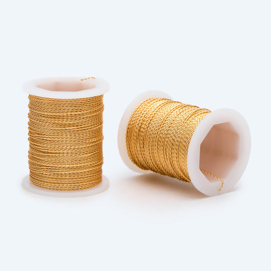 Copper Twisted Fancy Wire, 18K Gold plated Craft Wires, Wrapping Supplies Wholesale, 0.5/ 0.6mm (#GB-2862)