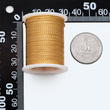 Copper Twisted Fancy Wire, 18K Gold plated Craft Wires, Wrapping Supplies Wholesale, 0.5/ 0.6mm (#GB-2862)