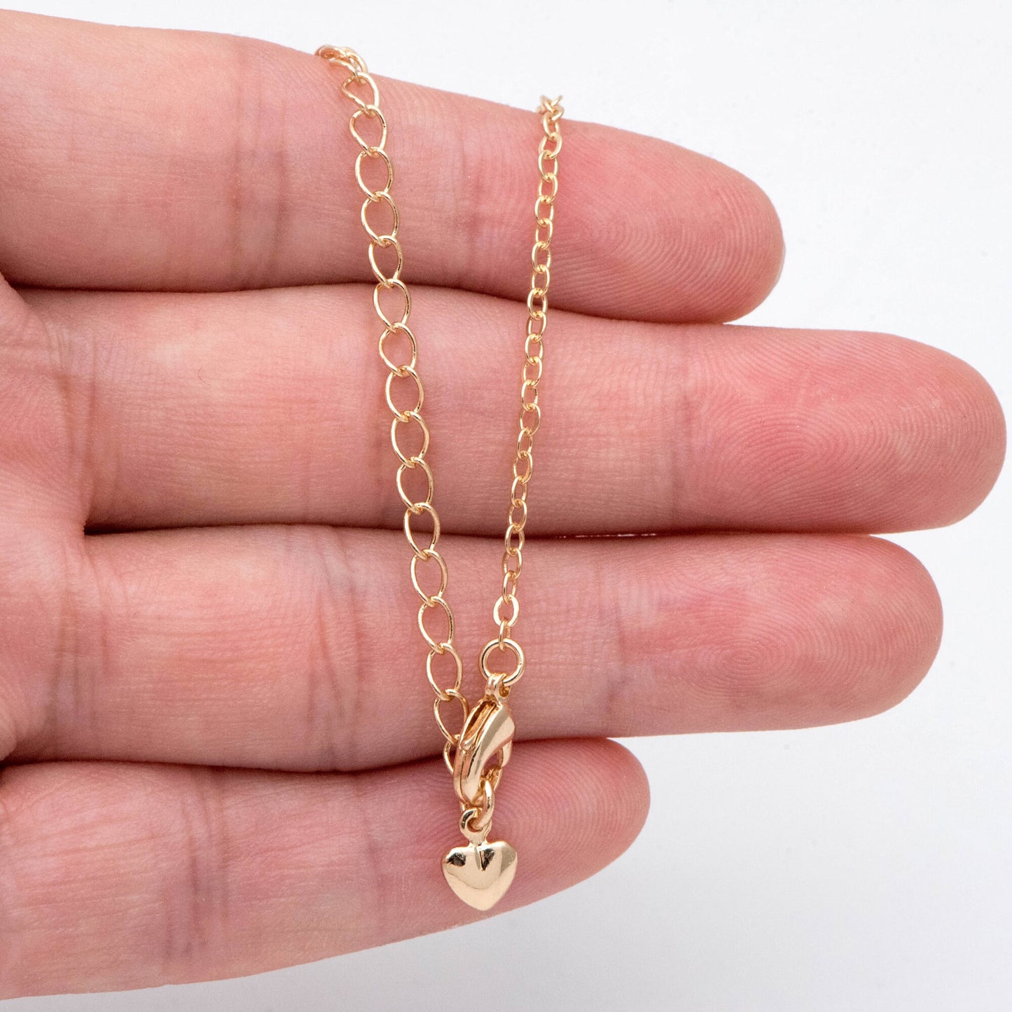 Dainty Cable Chain Necklace, Gold Necklace with Extender Chain, 16-19 Inch Adjustable, Ready to Wear (#LK-536)