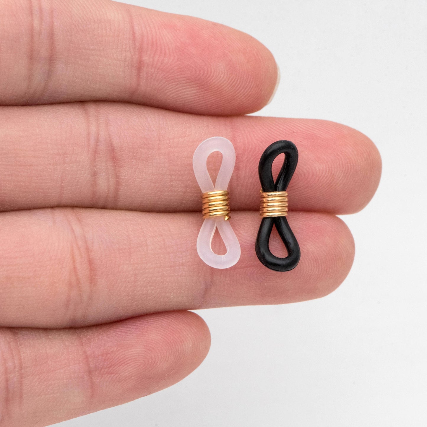 20pcs Rubber Glasses Rope Connectors, Eyeglass Chain Holders, Eyeglass Holder Components(GB-2882)