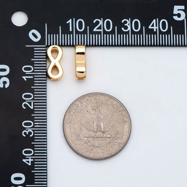 10pcs Gold Infinity Beads, 13x6mm, 18K Gold plated Brass, Infinity Spacer Beads (GB-2932)