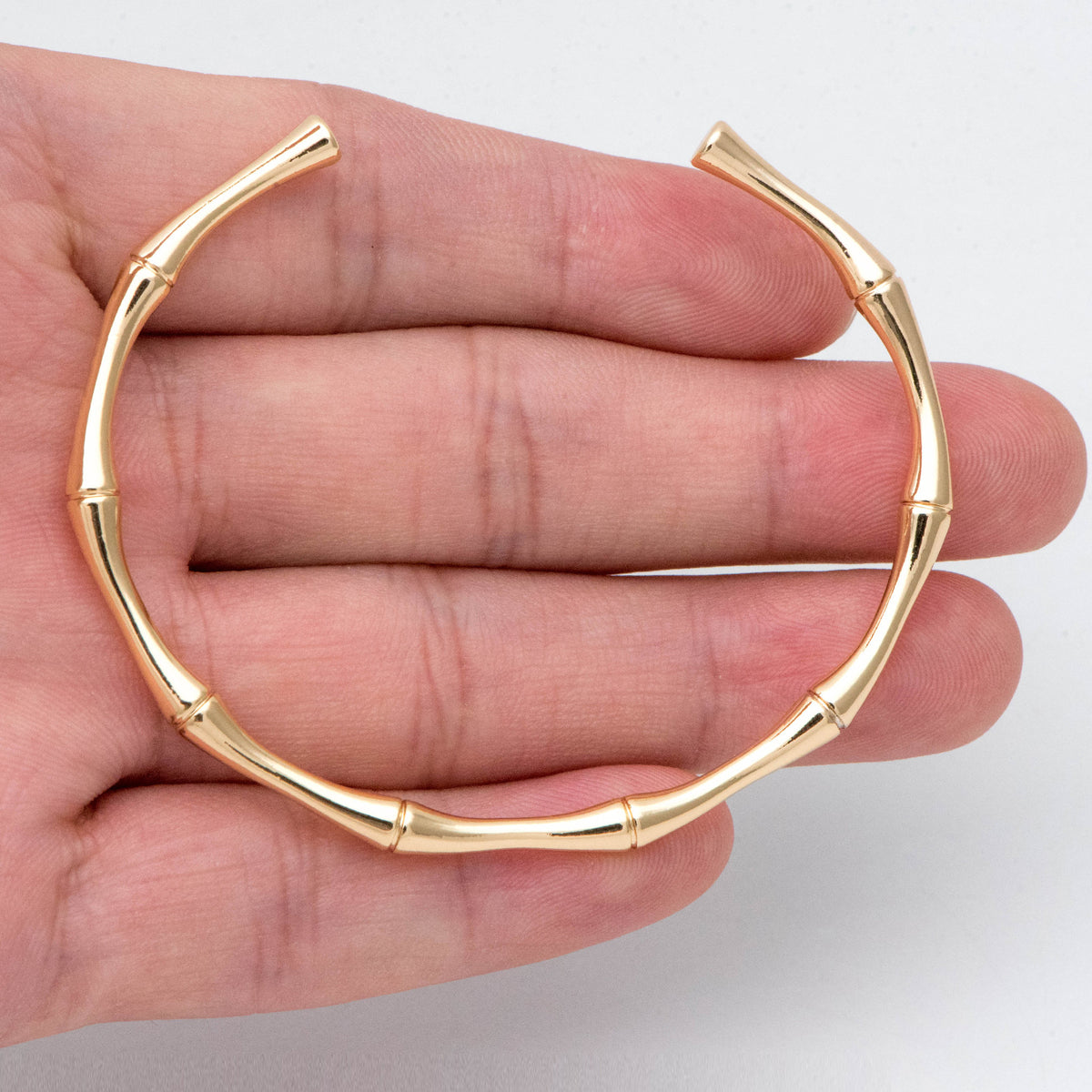 1pcs Gold Bamboo Cuff Bracelet, Stackable Bracelets, Adjustable Bangle Bracelet (#GB-2939)