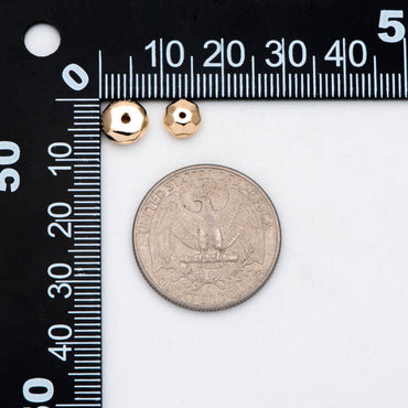 10pcs Gold Faceted Round Coin Spacer Beads 6/ 8mm, Real Gold plated Brass Spacer Beads (GB-2954)