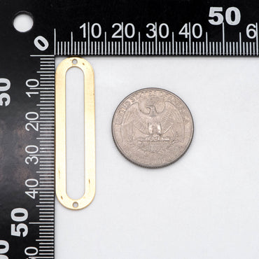 10pcs Raw Brass Oval Connector Pendants 46x12mm, Geometric Charms Wholesale (RB-216)