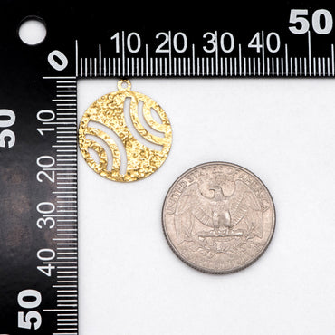 10pcs Raw Brass Round Charm Pendants 23x20mm, Brass Findings Wholesale (RB-231)