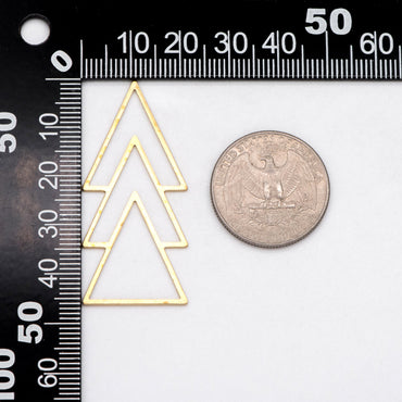 10pcs Raw Brass Triangle Charm Connectors, Solid Brass Geometric Pendants Wholesale (RB-235)