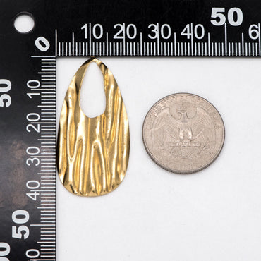 10pcs Raw Brass Rough Teardrop Charms 41.5x21mm, Geometric Teardrop Pendants (RB-238)
