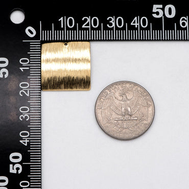 10pcs Raw Brass Curved Square Charm, Geometric Disc Pendants 35x27mm, Brass Findings Wholesale (RB-212)