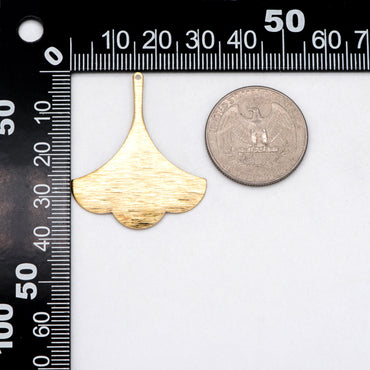 10pcs Raw Brass Brushed Leaf Charm Pendants 37x31.5mm, Brass Findings Wholesale (RB-213)